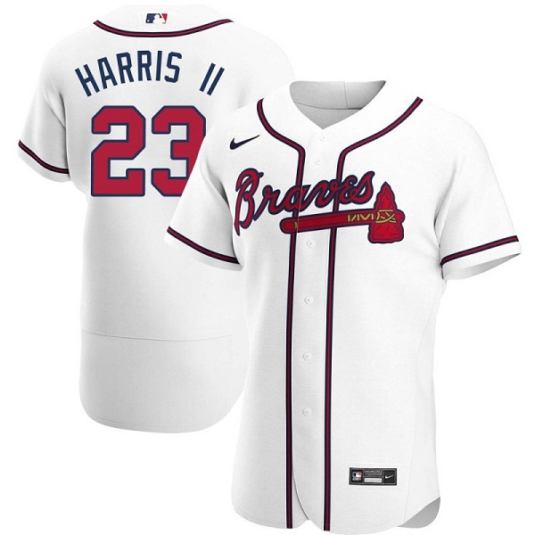 Men's White Atlanta Braves #23 Michael Harris II Flex Base Stitched Baseball Jersey